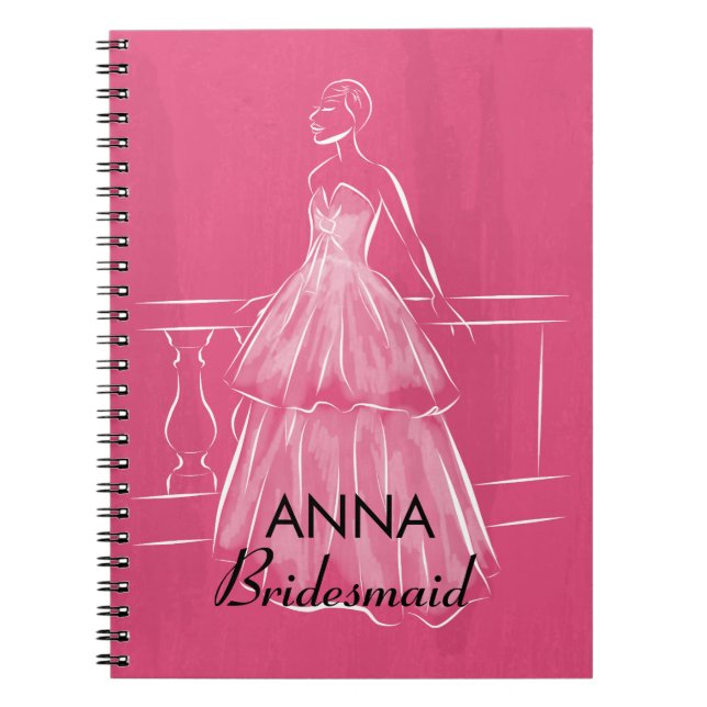Caderno Espiral Notebook Elegante White Gown Chá de panela Favor (Frente)