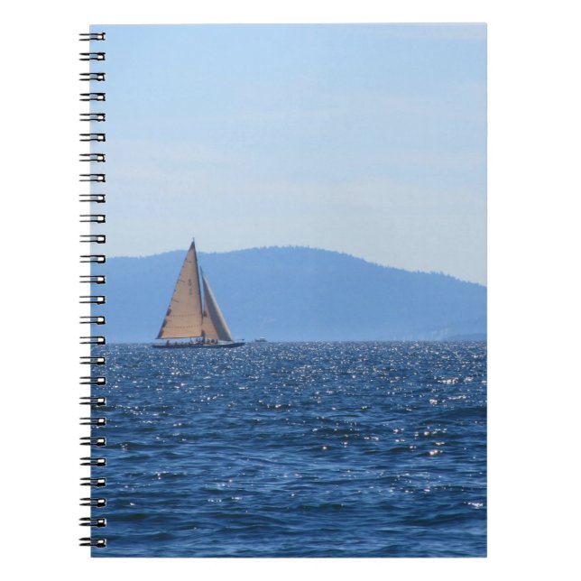 Caderno Espiral Notebook em veleiro (Frente)
