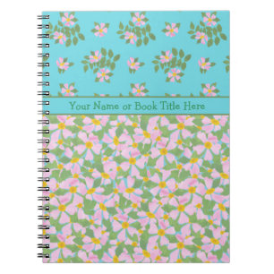 Caderno Espiral Notebook embutido de espiral, Rosa de cão rosa, mi