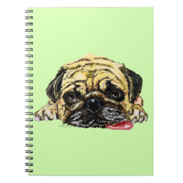 Caderno Espiral Notebook Engraçado com Cachorro Pug - Suas Cores