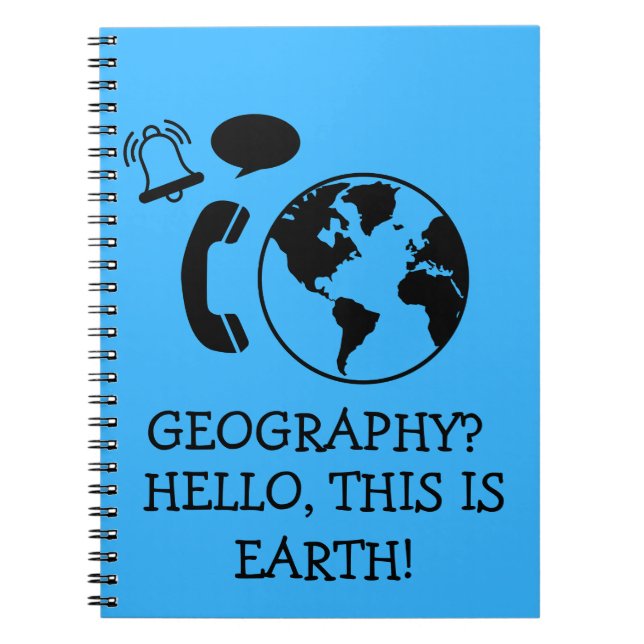Caderno Espiral Notebook engraçado de geografia (Frente)