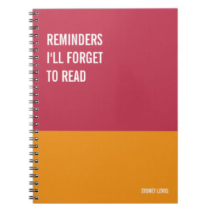 Caderno Espiral Notebook engraçado, Diário humorístico Escrevendo,