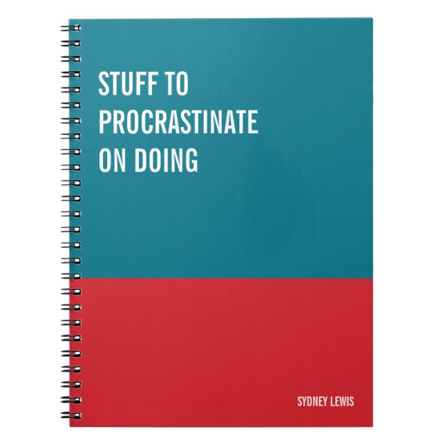 Caderno Espiral Notebook engraçado, Diário humorístico Escrevendo, (Frente)