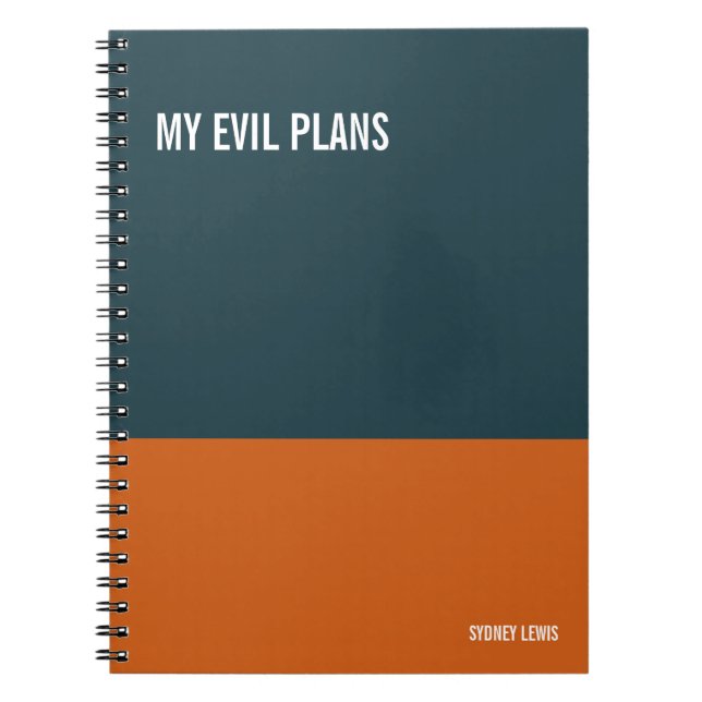 Caderno Espiral Notebook engraçado, Diário humorístico Escrevendo, (Frente)