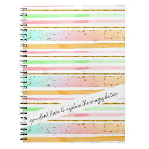 Caderno Espiral Notebook engraçado e personalizável strips colorid