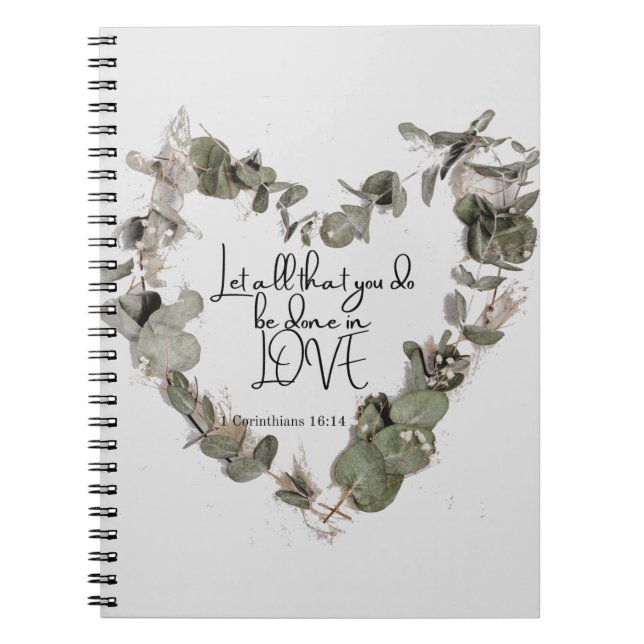 Caderno Espiral Notebook Espiral - 1 Corinthians 16:14 (Frente)