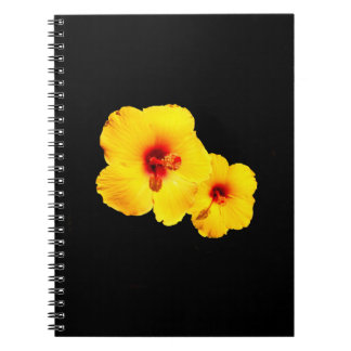 Caderno Espiral Notebook espiral amarelo Hibiscus