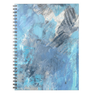 Caderno Espiral Notebook Espiral Azul Abstém-se Pintura Acrílica