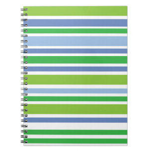 Caderno Espiral Notebook Espiral Azul Claro e Verde com Faixa Espi