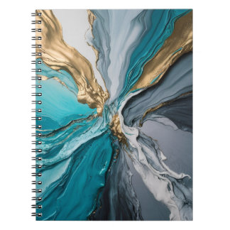 Caderno Espiral Notebook espiral azul-Dourado moderno Elegante