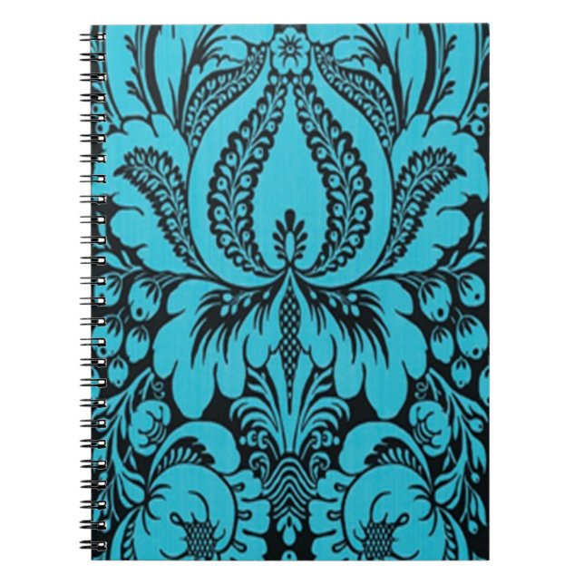 Caderno Espiral Notebook espiral azul fantasia floral (Frente)