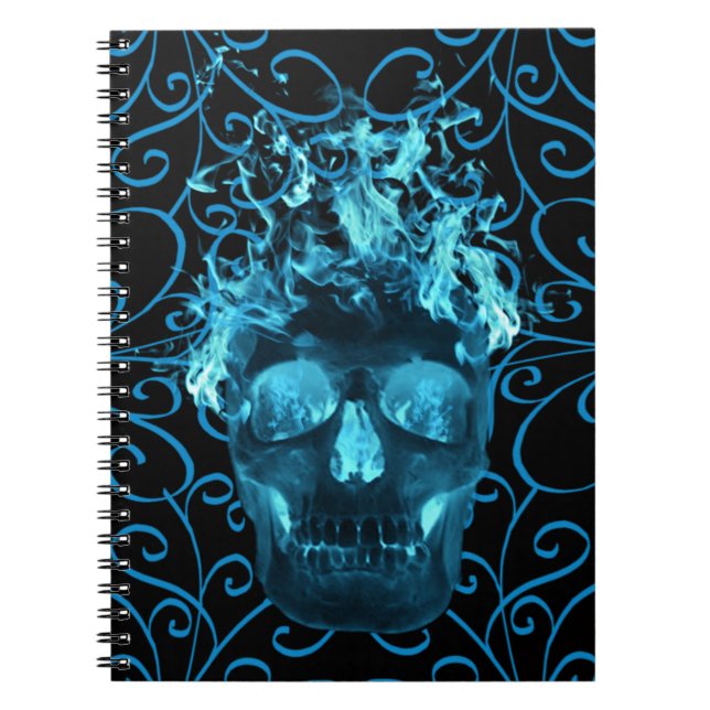 Caderno Espiral Notebook Espiral Azul Flame (Frente)