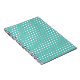 Caderno Espiral Notebook espiral bolinhas (Aqua & White)
