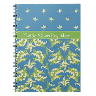 Caderno Espiral Notebook espiral chic Blue Lily of the Vally Flora