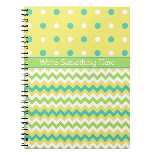 Caderno Espiral Notebook espiral chic: Bolinhas e Chevrons (Frente)