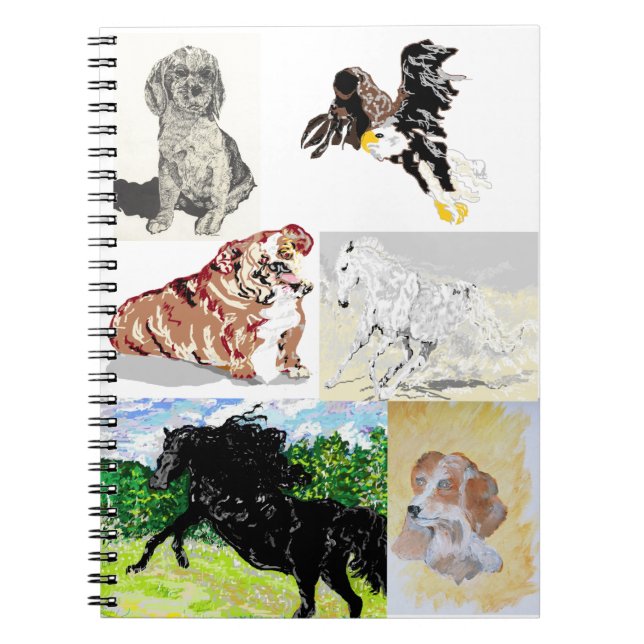 Caderno Espiral Notebook espiral: Cobrir de animais diferentes (Frente)