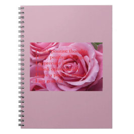 Caderno Espiral Notebook espiral, com afirmações positivas rosa