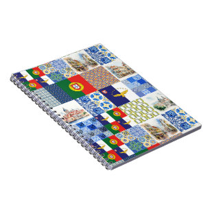 Caderno Espiral Notebook espiral com bandeira portuguesa e Açores