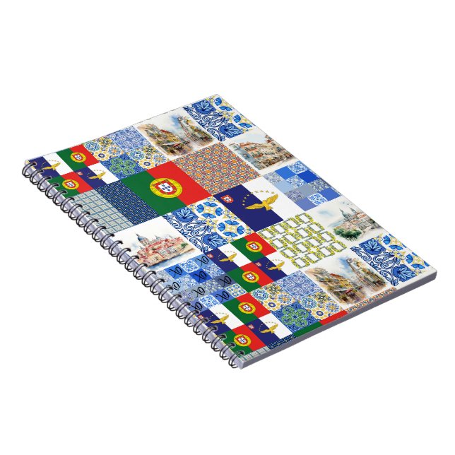 Caderno Espiral Notebook espiral com bandeira portuguesa e Açores (Lado Direito)