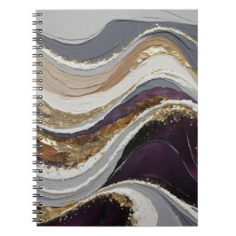 Caderno Espiral Notebook espiral com design sonhador de ondas roxa