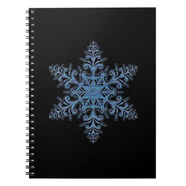 Caderno Espiral Notebook espiral com floco de neve azul (Frente)