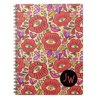 Caderno Espiral Notebook espiral com manifesto de porta-olhos