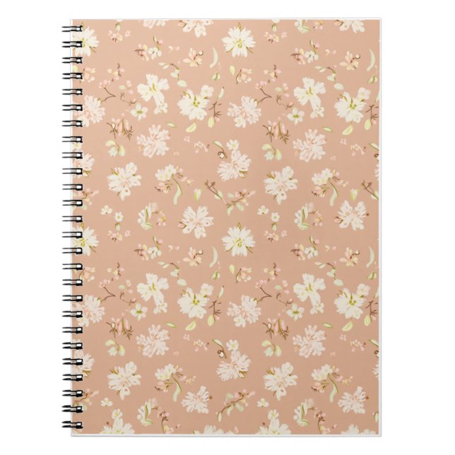 Caderno Espiral Notebook espiral com padrão de flores (Frente)