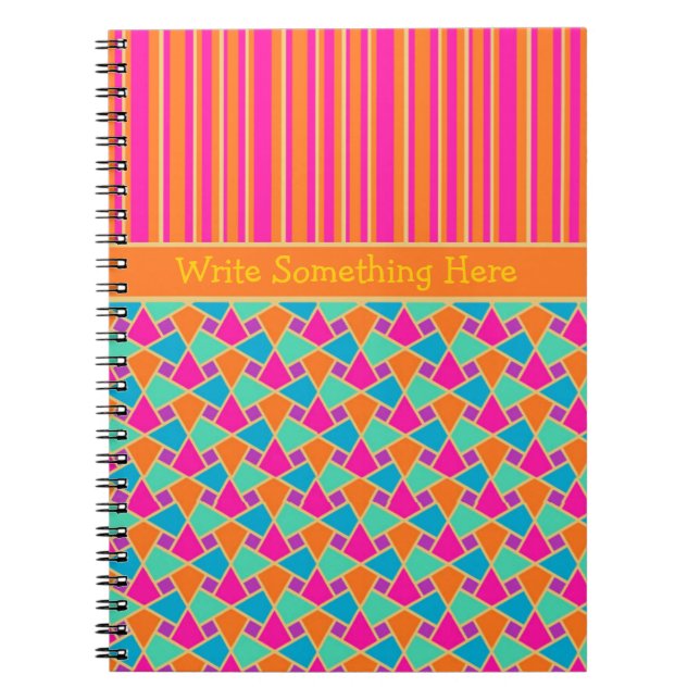 Caderno Espiral Notebook Espiral com Padrão Islâmico e Stripes (Frente)