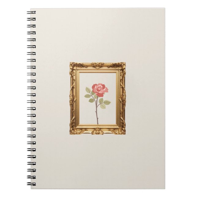 Caderno Espiral Notebook espiral com Rosa estética (Frente)