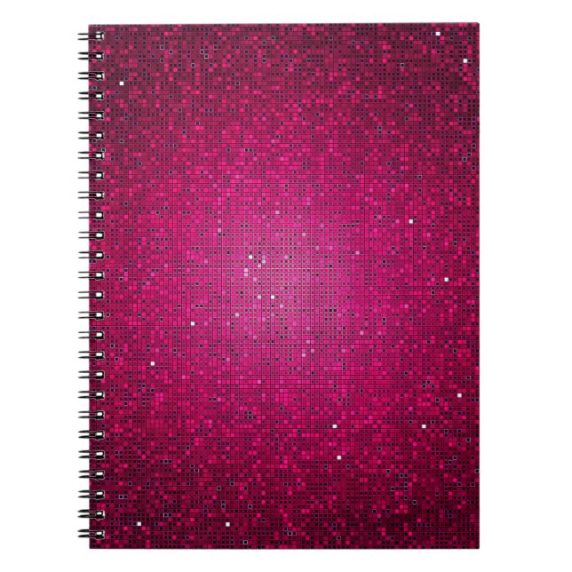 Caderno Espiral Notebook espiral com Sequência Luminosa Rosa Disco (Frente)