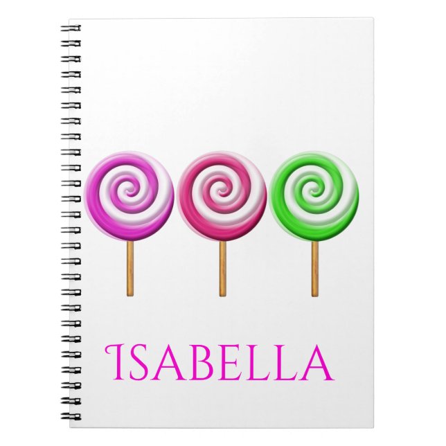 Caderno Espiral Notebook espiral com três Pop de Lolly (Frente)