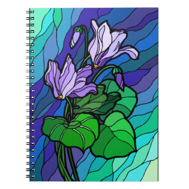 Caderno Espiral Notebook espiral com ventilador roxa de mancha (Frente)