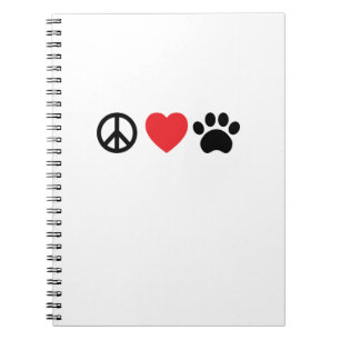 Caderno Espiral Notebook espiral da Peace Love Paw