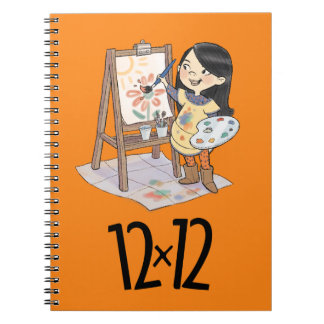 Caderno Espiral Notebook espiral de 12 x 12 pintoras laranja