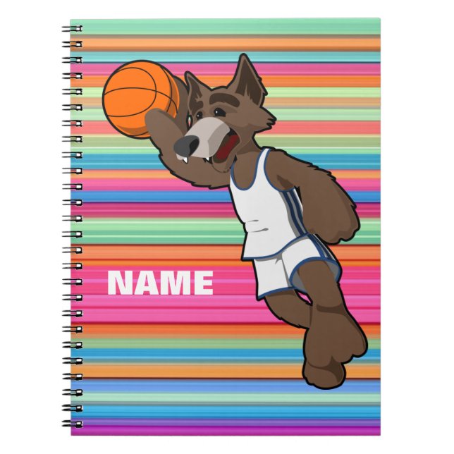 Caderno Espiral Notebook espiral de basquete personalizado (Frente)
