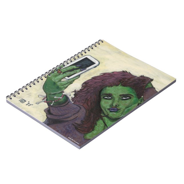 Caderno Espiral Notebook espiral de celular da Goblin Girl Selfie (Left Side)