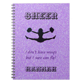 Caderno Espiral Notebook espiral de Cheerleader feminino com nome