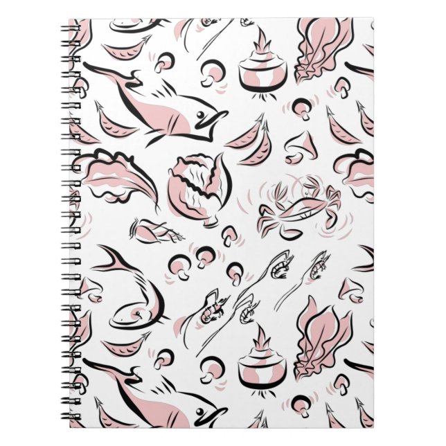 Caderno Espiral Notebook espiral de desenho de tinta da cozinha ch (Frente)