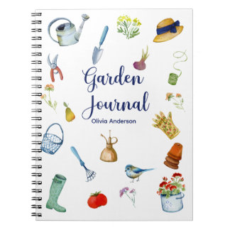 Caderno Espiral Notebook espiral de Diário de jardinagem de aquare