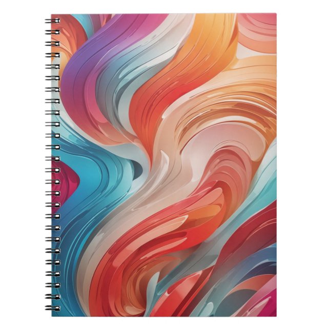 Caderno Espiral Notebook espiral de entalhes de gradiente (Frente)