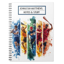 Notebook espiral de esporte inspirado