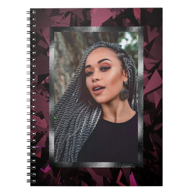 Caderno Espiral Notebook espiral de fotos com quadros de baixa Pol (Frente)