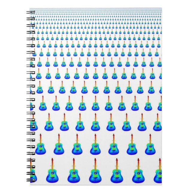 Caderno Espiral Notebook espiral de guitarra azul (Frente)