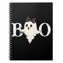 Notebook Espiral de Halloween bonito - Fantasma "B