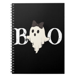 Caderno Espiral Notebook Espiral de Halloween bonito - Fantasma "B