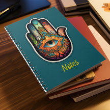 Notebook espiral de mão Hamsa