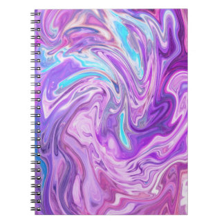 Caderno Espiral Notebook espiral de mármore roxo multicolor