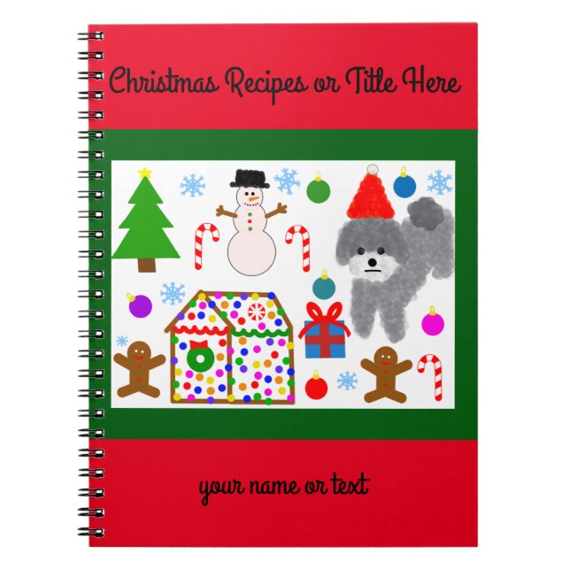 Caderno Espiral Notebook espiral de Natal #3 da cinza (Frente)