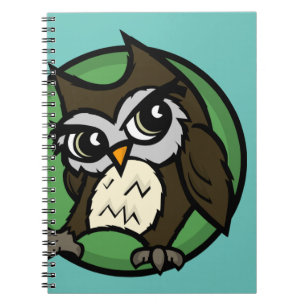 CADERNO ESPIRAL NOTEBOOK ESPIRAL DE OWL OWL COM ESTILO DE CARTOON
