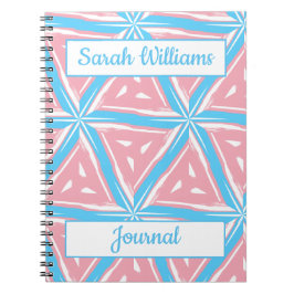 Caderno Espiral Notebook espiral de padrão do triângulo Trans Prid